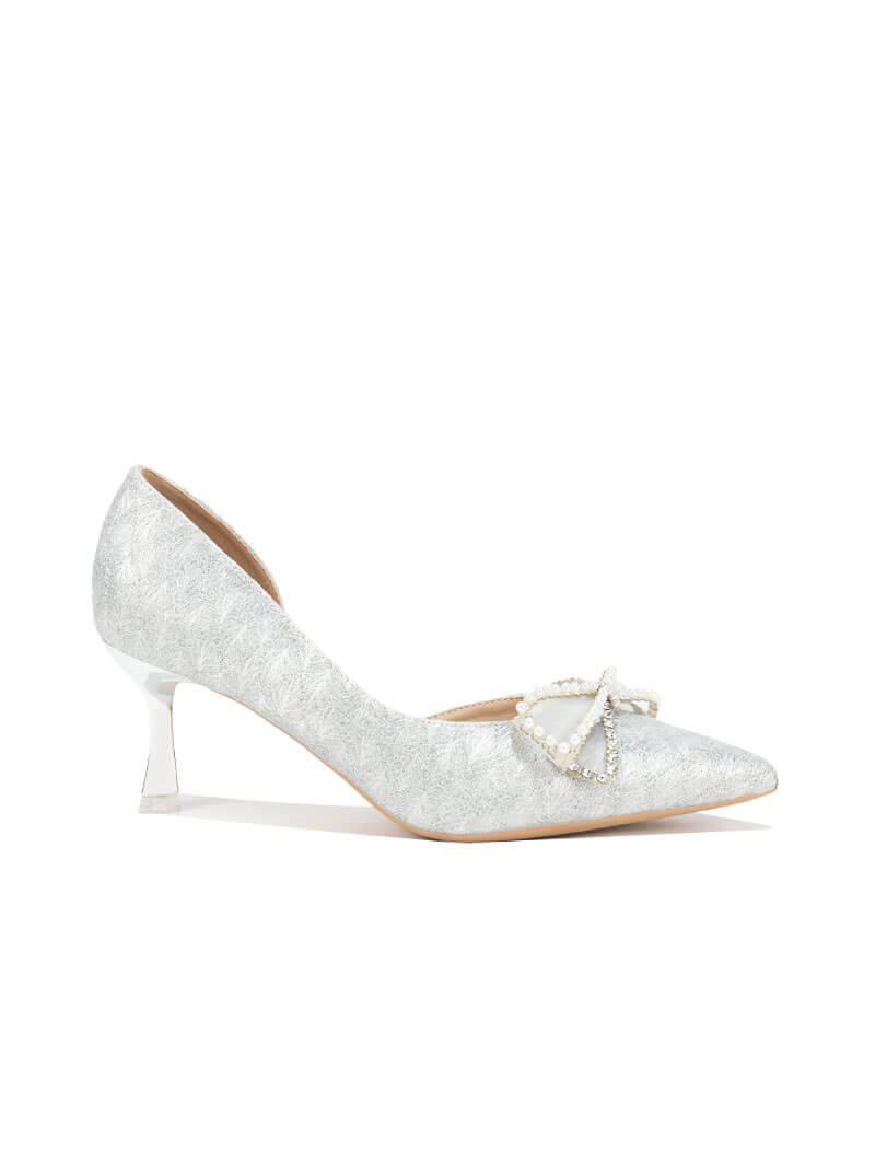 Escarpins avec nœud en strass